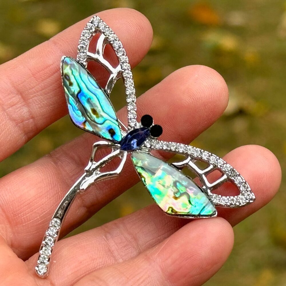 Natural Corlorful Abalone Dragonfly Brooch Dragonfly Brooch Dragonfly Pin